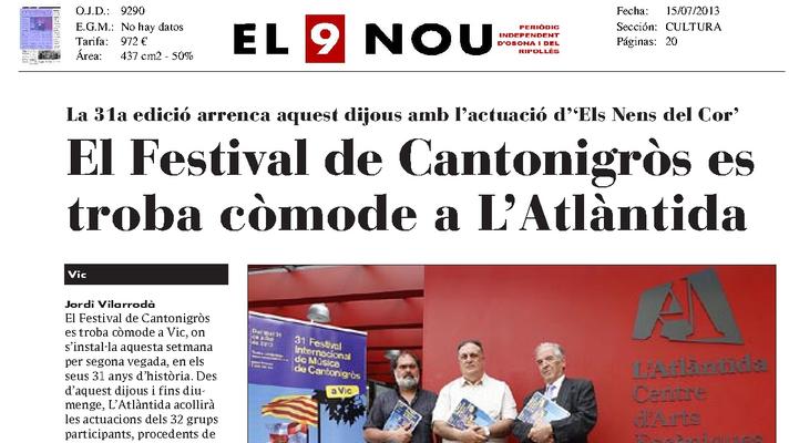 El Festival de Cantonigròs se encuentra cómodo en la Atlàntida