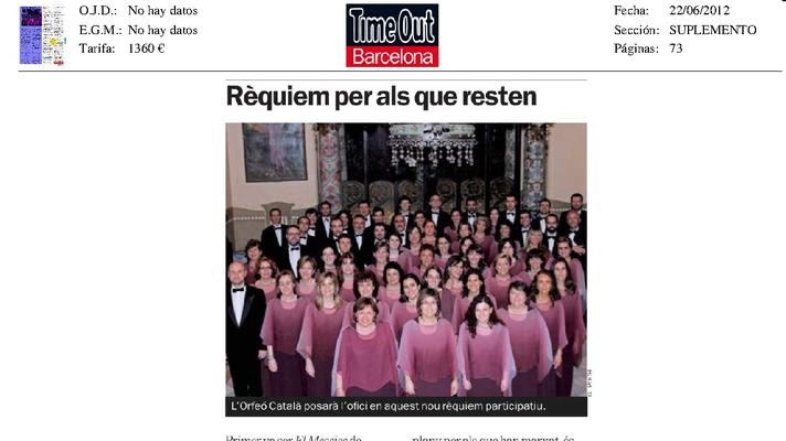 The Orfeó Català will lead the service in this new participative Requiem