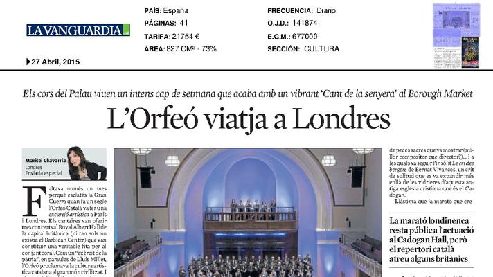 The Orfeó Català choir travels to London