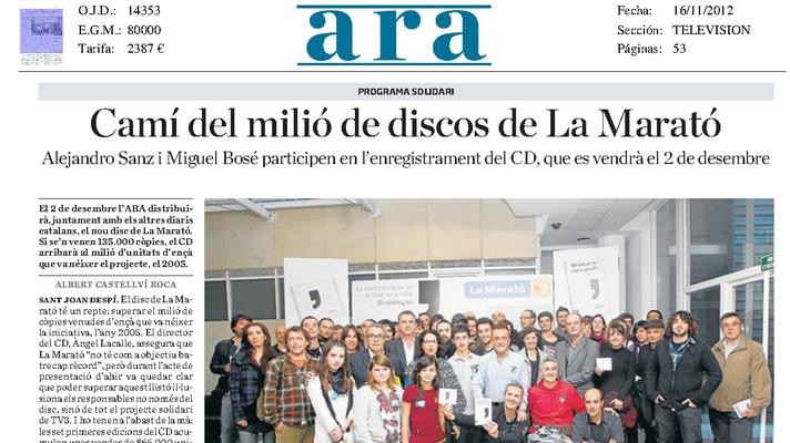 L'Orfeó Català participa en el disco de la Maratón de TV3